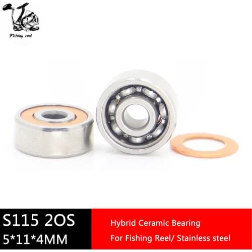 2Pcs Fishing Reel Bearings 5*11*4 mm SMR115 2RS Stainless Steel Hybrid Ceramic Air Bearing SMR115RS