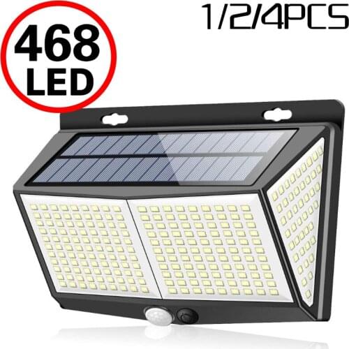 468 LED Solar Light Human Body Sensor 288 Solar Lamp IP65 Outdoor Light Automatic Adjust Brightness Garden Street Light