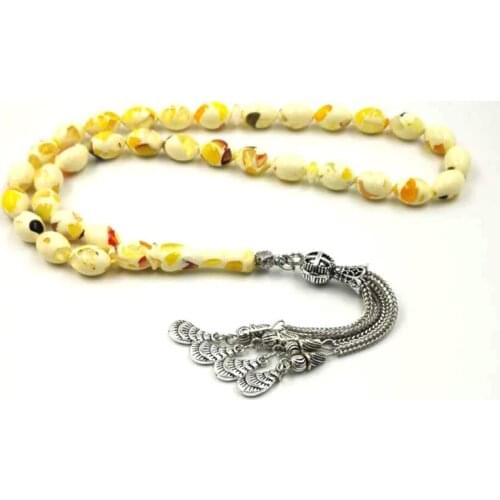 Tasbih Resin Rosary islam Muslim 33 Luxury color Mans Tasbih Men accessories Metal tassel bracelet Arabian style