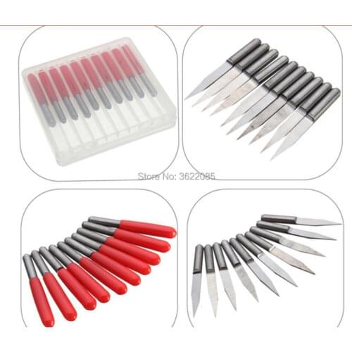 KLOT Solid Carbide 4/6mm Metal PCB Engraving Bit V-shape 20 25 30 45 50 60 90 Degree 0.1mm/0.2mm CNC Router Tool