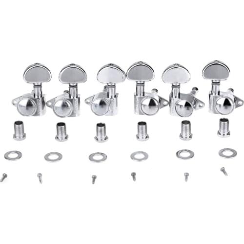 Wilkinson 3R3L Roto Style Sealed Guitar Tuners Machine Heads Tuning Pegs Keys Set for Gibson or Epiphone Les Paul, Chrome