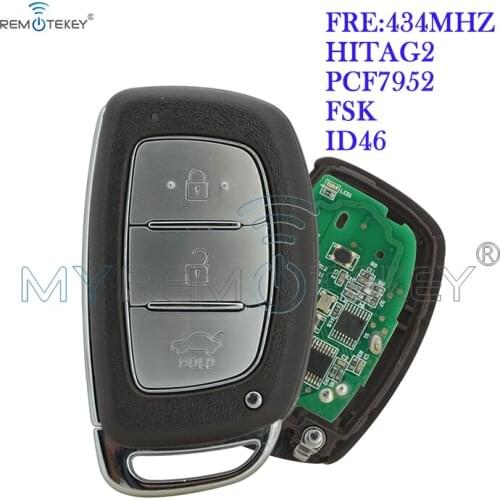 Remtekey for Hyundai Verna Smart car key 3 button 434Mhz ID46 chip remote key