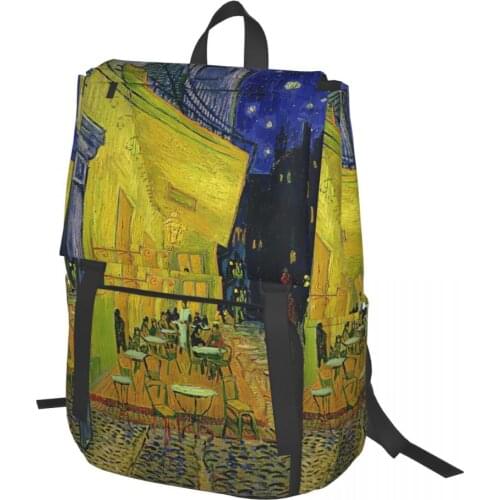 Van Gogh,Cafe Terrace Arles Backpack for Girls Boys Travel RucksackBackpacks for Teenage school bag