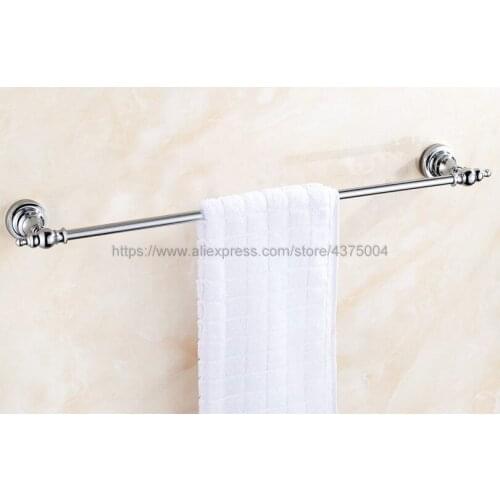 Towel Bars Single Rail Polished Chrome Towel Holder Bath Shelf Towel Hanger Wall Mounted Bathroom Accessories Nba903