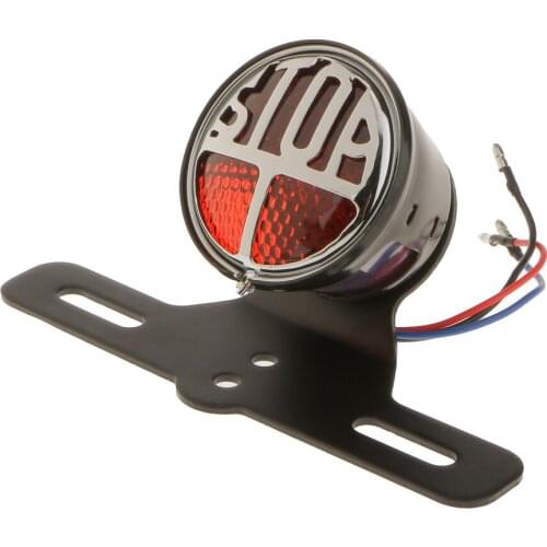 Replacement Motorcycle Rear Brake Red Light License Bracket for Harley