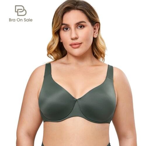 Womens Smooth Plus Size Minimizer Bra Underwire Non Padded Full Coverage Bras