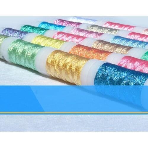 0.2/04/0.6/0.8mm Sewing Thread Glitter Cross Stitch Yarn Sewing Thread Woven Embroidery Knitting Silk Line Textile Metallic Yarn