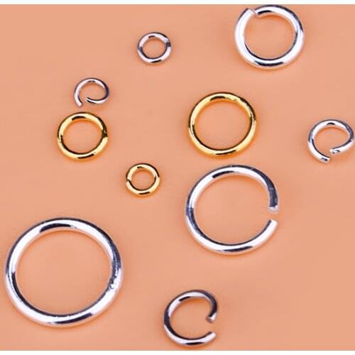 10PCS 925 Sterling Silver Accessories Open Ring Connection Ring Open Ring, hand-made diy bracelet necklace live closed ring