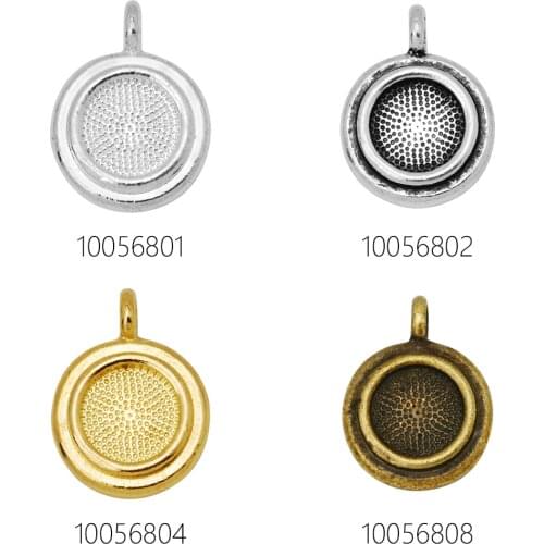 20 PCS 12 MM New Design Alloy Metal Blank Bezel Charms, Stepped Bezel Charm Tag Jewelry Findings for Jewelry DIY-100568