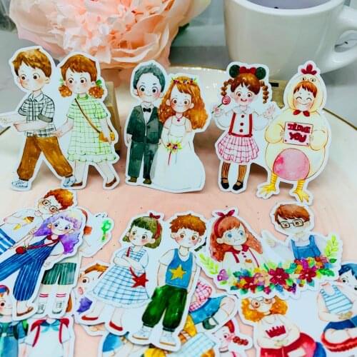 20pcs Lovely couplestickers decorative stickers DIY handmade photo album