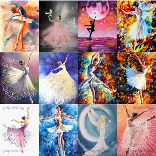 5D Diy Diamond Painting Abstract Elegant Ballet Girl Full Drill Embroidery Cross Stitch Mosaic Kit Art for Dance Room Decor Gift
