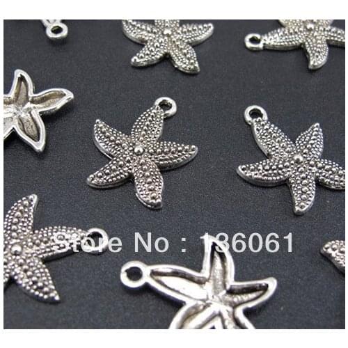 Antique Silver Vintage Charms Starfish Pendants For Jewelry Making Findings Bracelets Handmade Accessories DIY Gifts 60pcs Z433