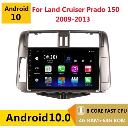 2 din 8 core android 10 car radio auto stereo for toyota land cruiser prado 150 2009-2013 navigation GPS DVD Multimedia Player