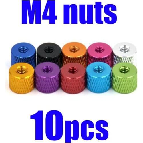 Free Shipping 10pcs M4 hand tightening nuts Aluminium alloy M4 nuts