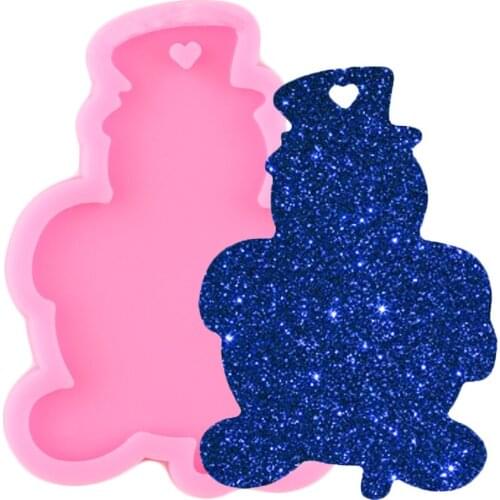 Shiny Glossy Christmas Tree Silicone Mold Epoxy Resin Keychains Molds Polymer Clay Pendant Mould DIY Handmade Charms Moulds