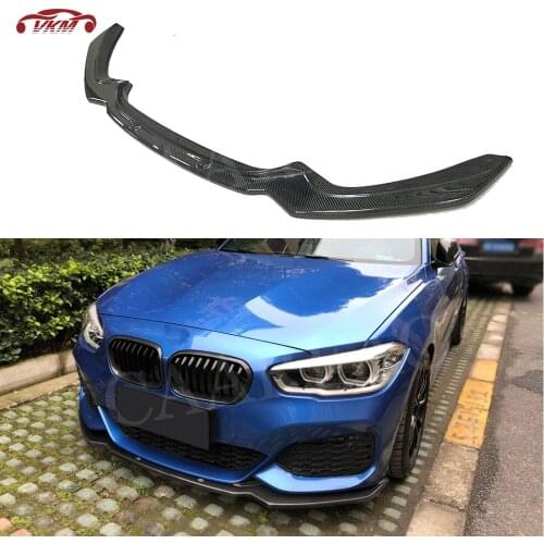 For BMW 1 Series F20 M Sport Hatchback 2 Door 4 Door 2016 2017 2018 Carbon Fiber Front Bumper Lip Spoiler Chin Guard Car Styling