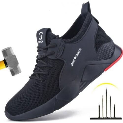 Breathable Male Steel Toe Work Shoes Puncture-Proof Safety Shoes Man Work Sneakers Indestructible Safety Boots Male Dropshipping