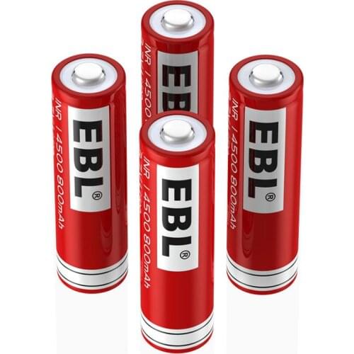 EBL Lot 14500 3.7V 800mAh Li-ion Rechargeable Batteries A1