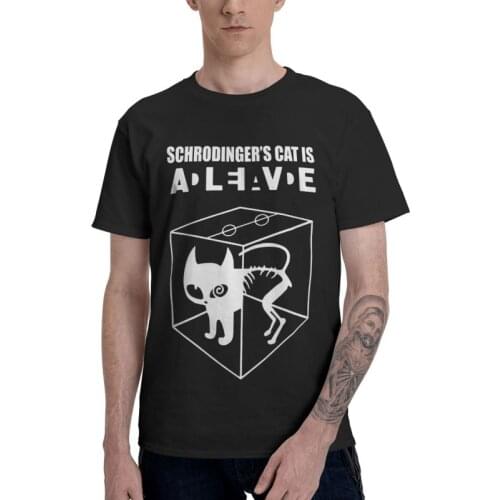 Funny Film The Big Bang Theory Tshirts Men Tee Tops 100% Cotton T Shirt Short Sleeve Sheldon Cooper Schrodingers Cat T-shirt