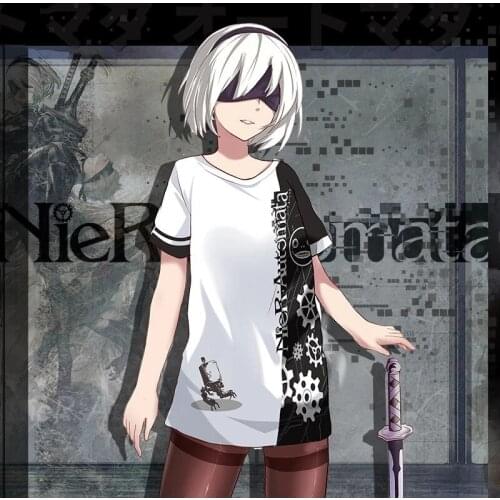 Anime NieR:Automata YoRHa NO 2B Theme Cosplay Fashion T-shirt Fashion Pullovers Short Sleeve Tee Tops Casual Summer Unisex