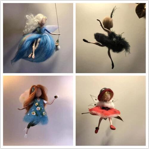 Non Finished Felting Poked Handmade Dancing Fairy Toy Doll Needle Material Bag Wool Felting Kit Craft Kits Needle Felt