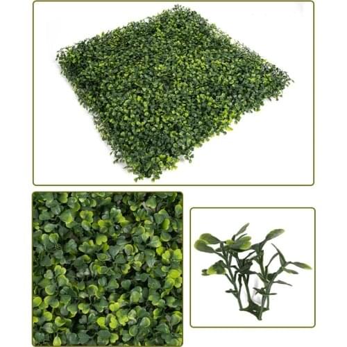 Artificial Grass Fake Lawn Boxwood Panels Topiary Hedge Plant Privacy Hedge Screen UV Protected Simulation Miniature Grass Tiles