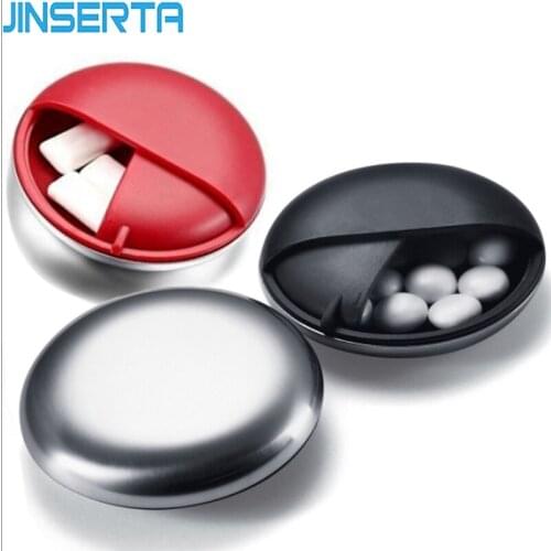 JINSERTA Portable Medicine Box Pill Container Chewing Gum Case Creative Small Mini Storage Organizer Gifts