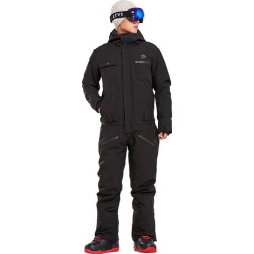 New Winter Ski Suit Men One Piece Snow Jumpsuit Women Mountain Skiing Waterproof Thick Warm Snowboard Jackets Snowboarding Pants