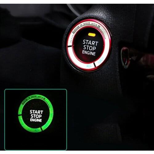 Lumiuous Car Engine Start Stop Ignition Key Ring For Renault Koleos Fluenec Latitude Kadjar Captur Talisman Megane RS Sandero