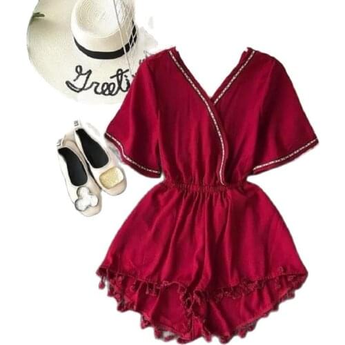 Fashion Thailand jumpsuit summer new jumpsuit female 2021 bohemian chiffon wide leg pants two wear high waist jumpsuit