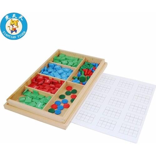 Montessori Math Kids Toys Educatioal Wooden Toys Preschool Teaching Materials Stamp Game
