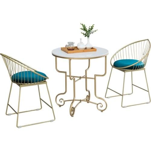 TT Marble Coffee Table Balcony Bedroom Three-Piece Table and Chair Combination Leisure Small round Table Creative Personality
