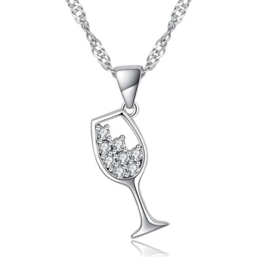 New Arrival Fashion Pendant Necklace for Women Wedding Necklace Jewelry Austria crystal white Gold Color Twisted Singapore Chain