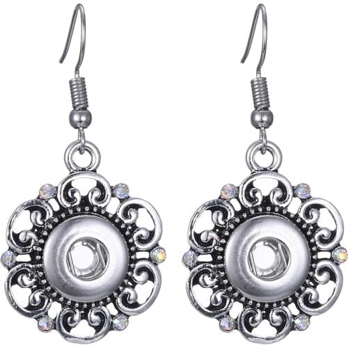 New Snap Jewelry Vintage Metal 12mm Snap Earrings Fashion Mini Button Earrings For Women DIY Accessories