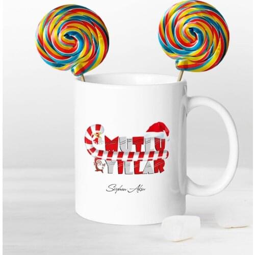 Personalized Christmas Happy Birthday Mug and Nostalgic Leisured Candy Seti-2