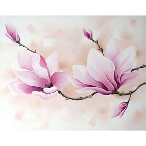 PhotoCustom Oil Painting By Numbers Purple Orchid DIY Paint By Numbers On Canvas Flowers 60x75cm Frameless Draw Number Decor