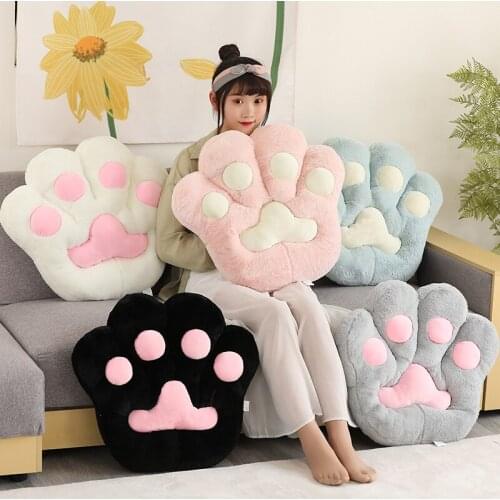60 / 70cm Cute Multi Color Cat Paw Cushion Plush Filled Toy Interior Decoration Convenient and Easy to Disassemble Gift