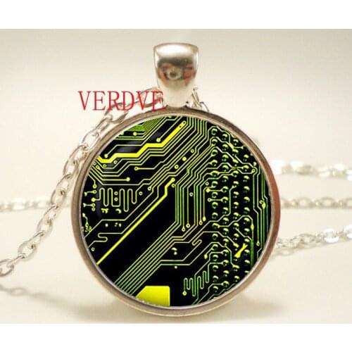 "Circuit board pendant. Printed circuit board electronic necklace. PCB computer board accessories, Christmas gifts