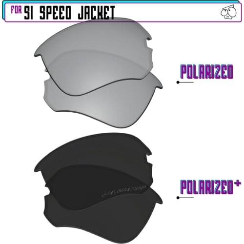 EZReplace Polarized Replacement Lenses for - Oakley Si Speed Jacket Sunglasses - BlackP Plus-Silver P