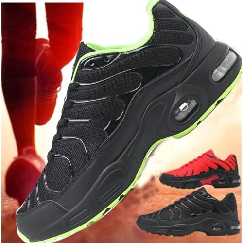 Professional Air Cushion Mesh Breathable Running Shoes Army Green Spring Autumn Walking Shoes Men Women Sneakers Size 36-44