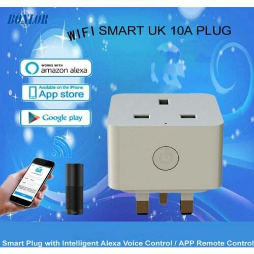 UK Standard Grounding Home Automation Remote Control Socket WiFi Smart Plug Support Amazon Alexa Voice Control Womo Smart APP