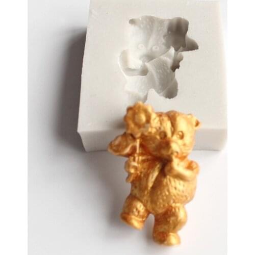Bear Fondant Silicone Mold Flowers Chocolate Mould Pastry Baking Cake Decorating Tools Candy Biscuits Molds
