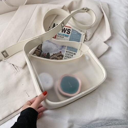 Transparent Design Small PU Leather Crossbody Bags For Women 2021 Summer Trend Womens Branded Beach Shoulder Handbags