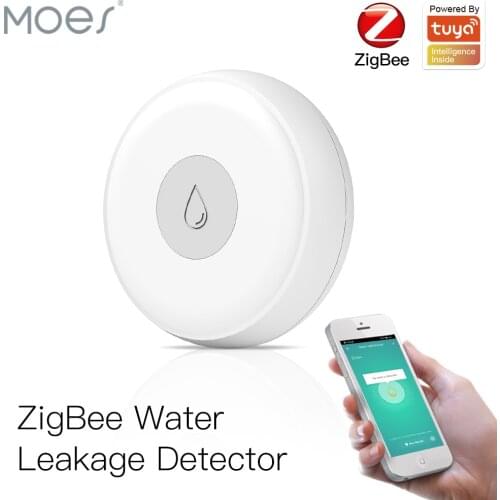 ZigBee Smart Flood Sensor Water Leakage Detector Flood Overflow Alert Security Alarm System Tuya/Smart Life App Remote Control