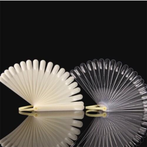 False Nail Tips Nature Clear Black Fan Finger Full Card Nail Art Display Practice Acrylic UV Gel Polish Tool Manicure