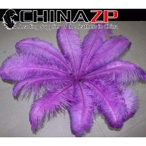 CHINAZP Factory 65~70cm (26"~28") Length 50pcs/lot Graceful Dyed Light Purple Ostrich Feathers