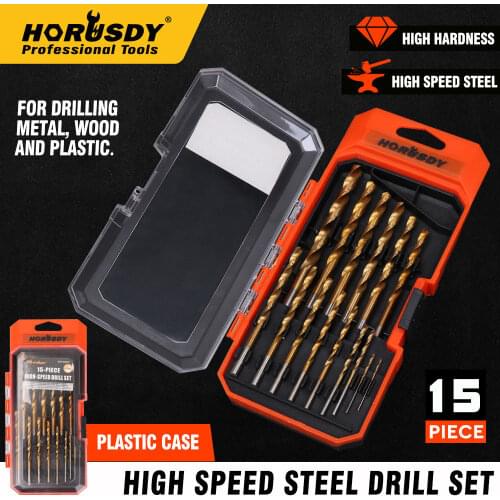 15pcs Screw Extractor Drill Bit Titanium Coated Drill Bit Set Woodworking Metal Plastic Cutting For Dremel Rotary Tools