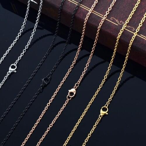 2.0mm 316L Stainless Steel Link Chain For Necklace Multil-color Link Chain For Pendant Retail/Wholesale
