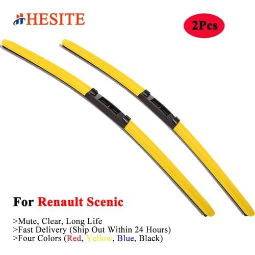 2Pcs Color Windshield Frameless Hybrid Wiper Blades For Renault Scenic 1 2 3 4 Accessories 2000-2020 22" 26" 28" Natural Wipers
