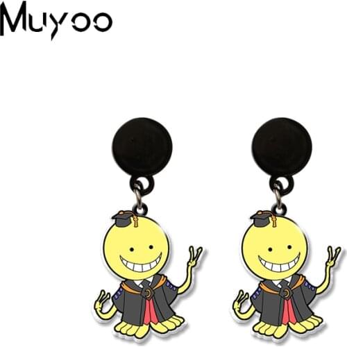 2021 New Assassination Classroom Anime Handcraft Acrylic Epoxy Resin Drop Dangles Earrings